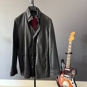 John Varvatos Luxe Mid-Length Leather Jacket